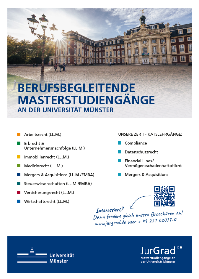 JurGrad - Berufsbegleitende Masterstudiengänge an der Universität Münster